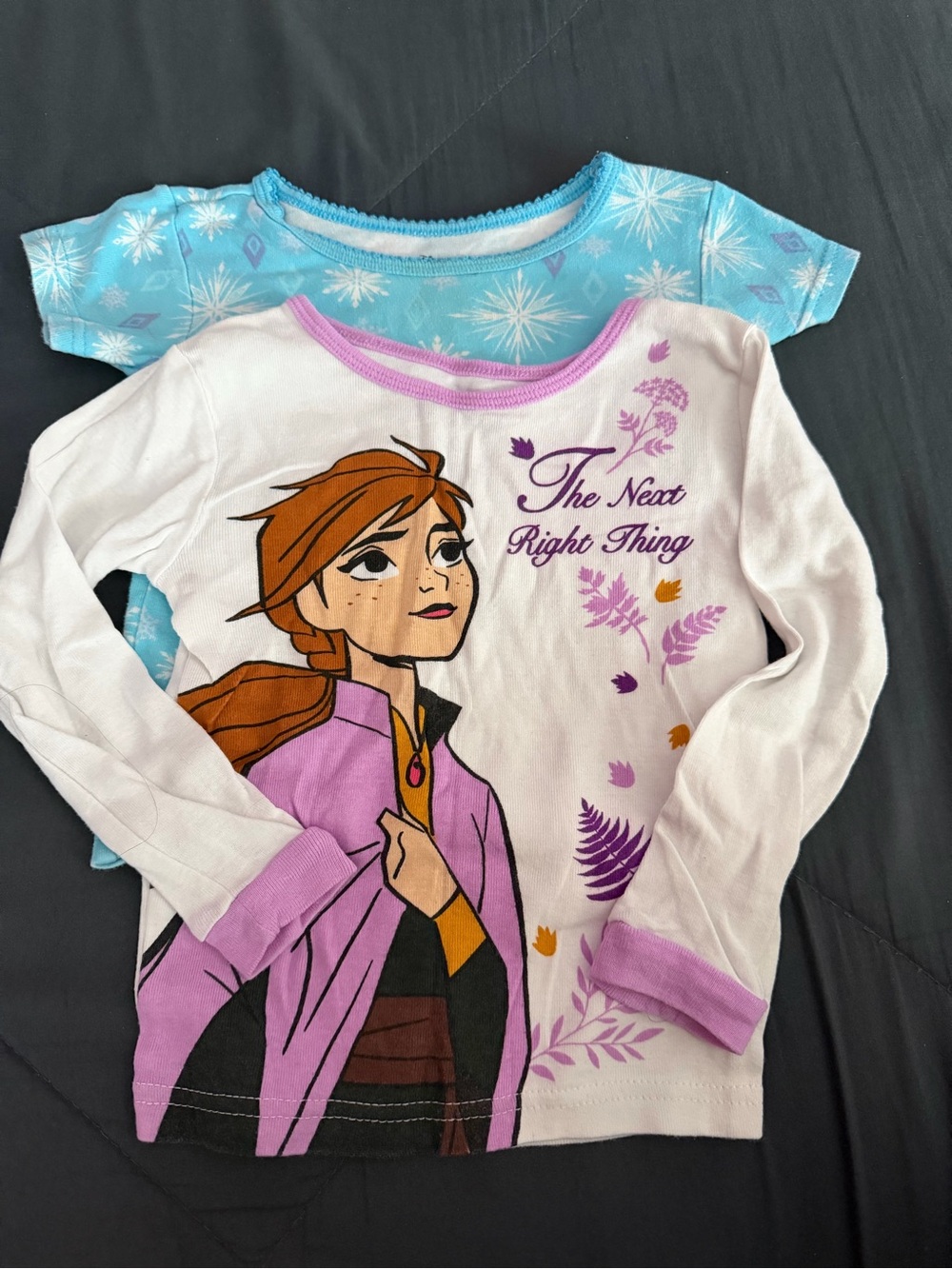 Disney Girls White & Purple Anna Long-Sleeve Tee